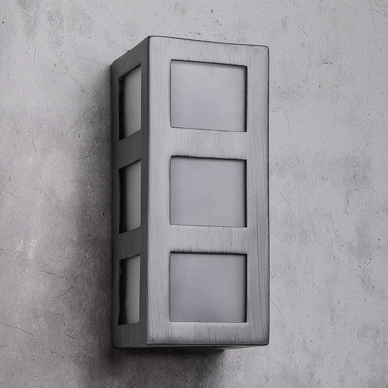 Image 1 Varien Bay 12 1/2" High Rubbed Pewter LED Outdoor Wall Light