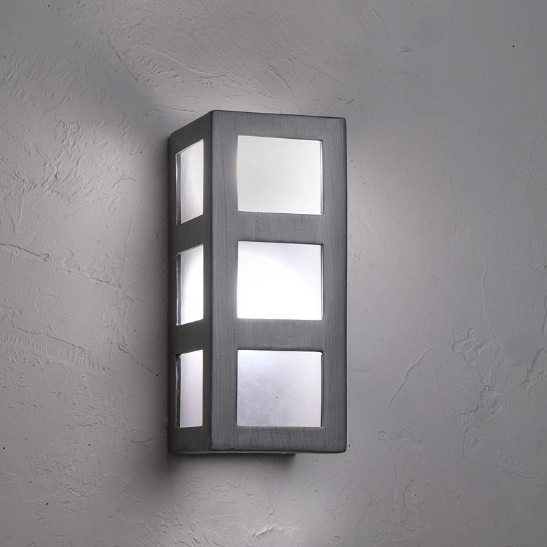 Image 3 Varien Bay 12 1/2" High Rubbed Pewter LED Outdoor Wall Light more views