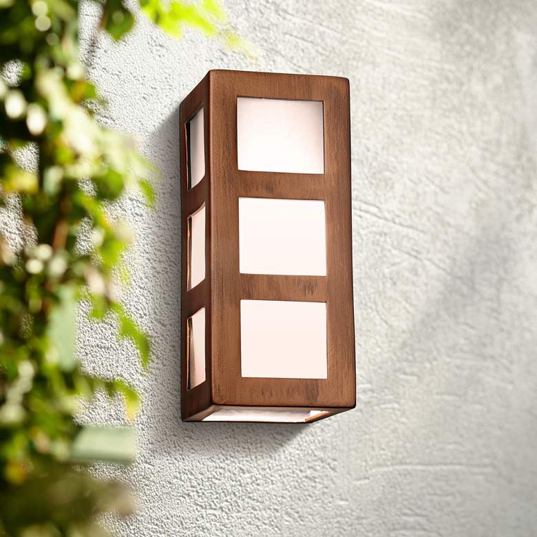 Image 1 Varien Bay 12 1/2"H Rubbed Copper Ceramic Outdoor Wall Light