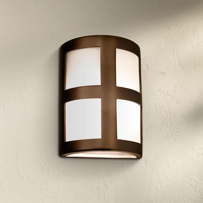 Image 1 Varien Bay 13"H Rubbed Bronze Ceramic LED Outdoor Wall Light