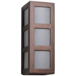 Varien Bay 15&quot; High Rubbed Copper LED Outdoor Wall Light