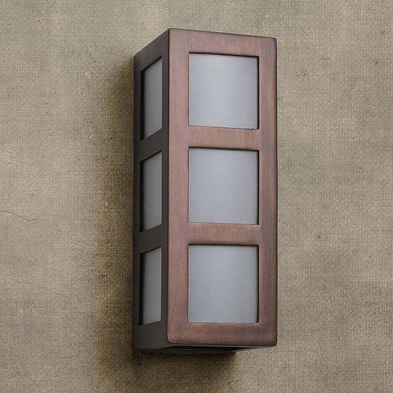 Image 1 Varien Bay 15 inch High Rubbed Copper LED Outdoor Wall Light