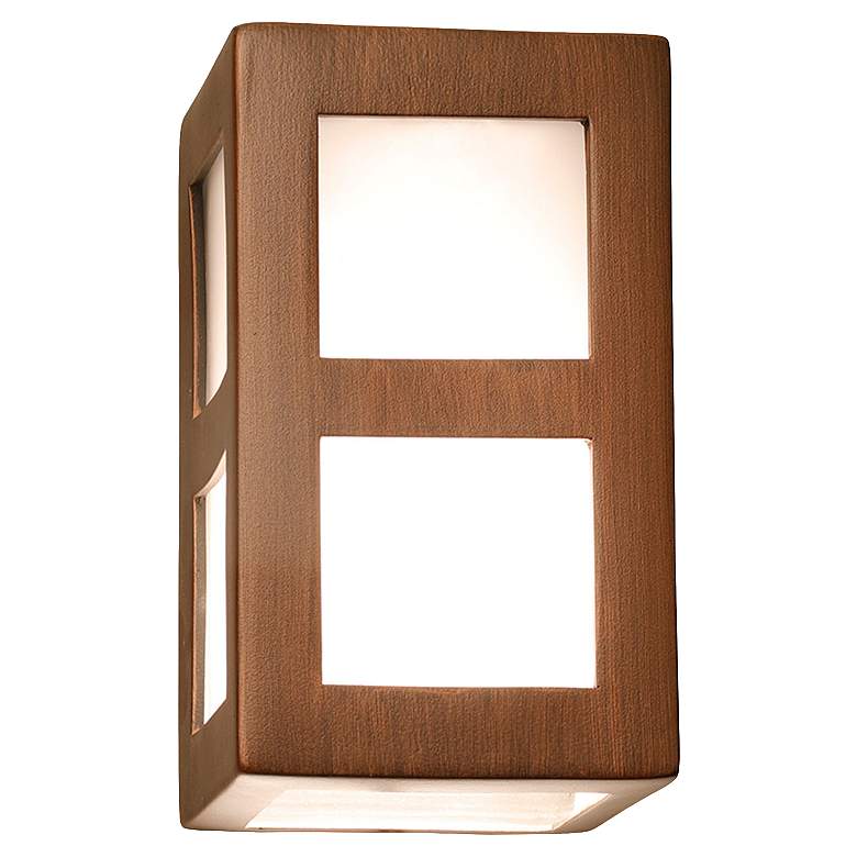 Image 1 Varien-bay-9.5-inch-high-ceramic-copper-6-windows-up/down-LED-outdoor-wall
