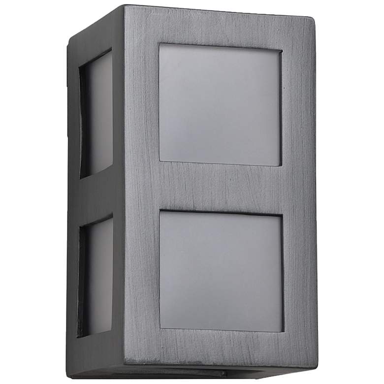 Image 2 Varien Bay 9 1/2" High Rubbed Pewter LED Outdoor Wall Light