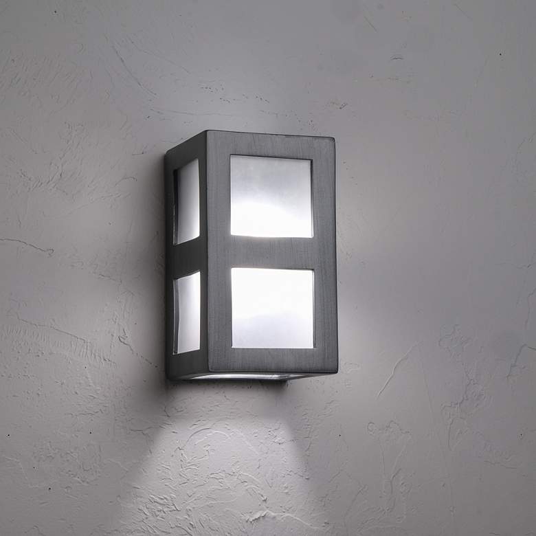 Image 3 Varien Bay 9 1/2 inch High Rubbed Pewter LED Outdoor Wall Light more views