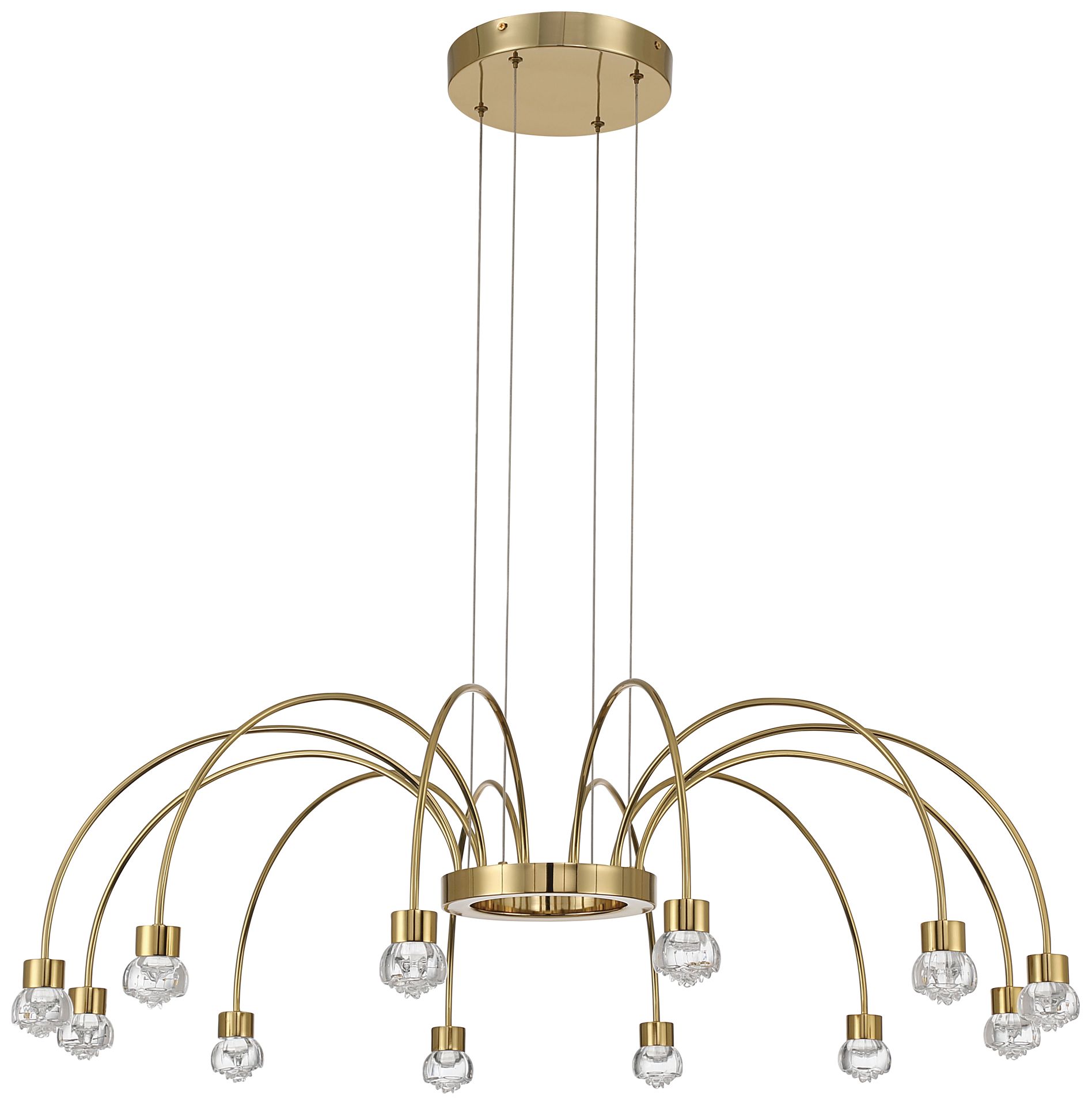 Image 2 Vario Integrated LED 12 light Chandelier  Gold Rose diffusers more views