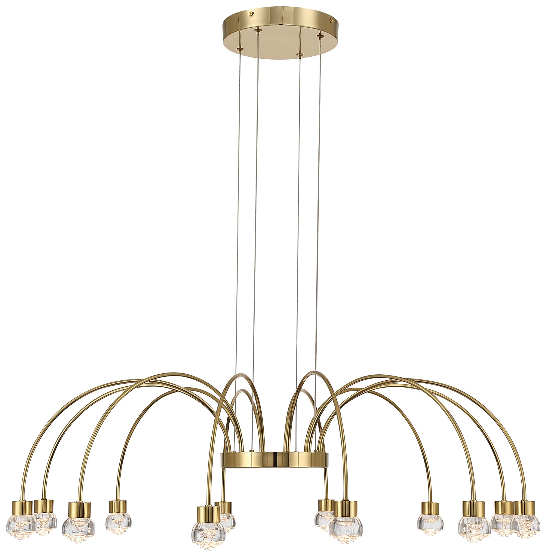 Image 3 Vario Integrated LED 12 light Chandelier  Gold Rose diffusers more views