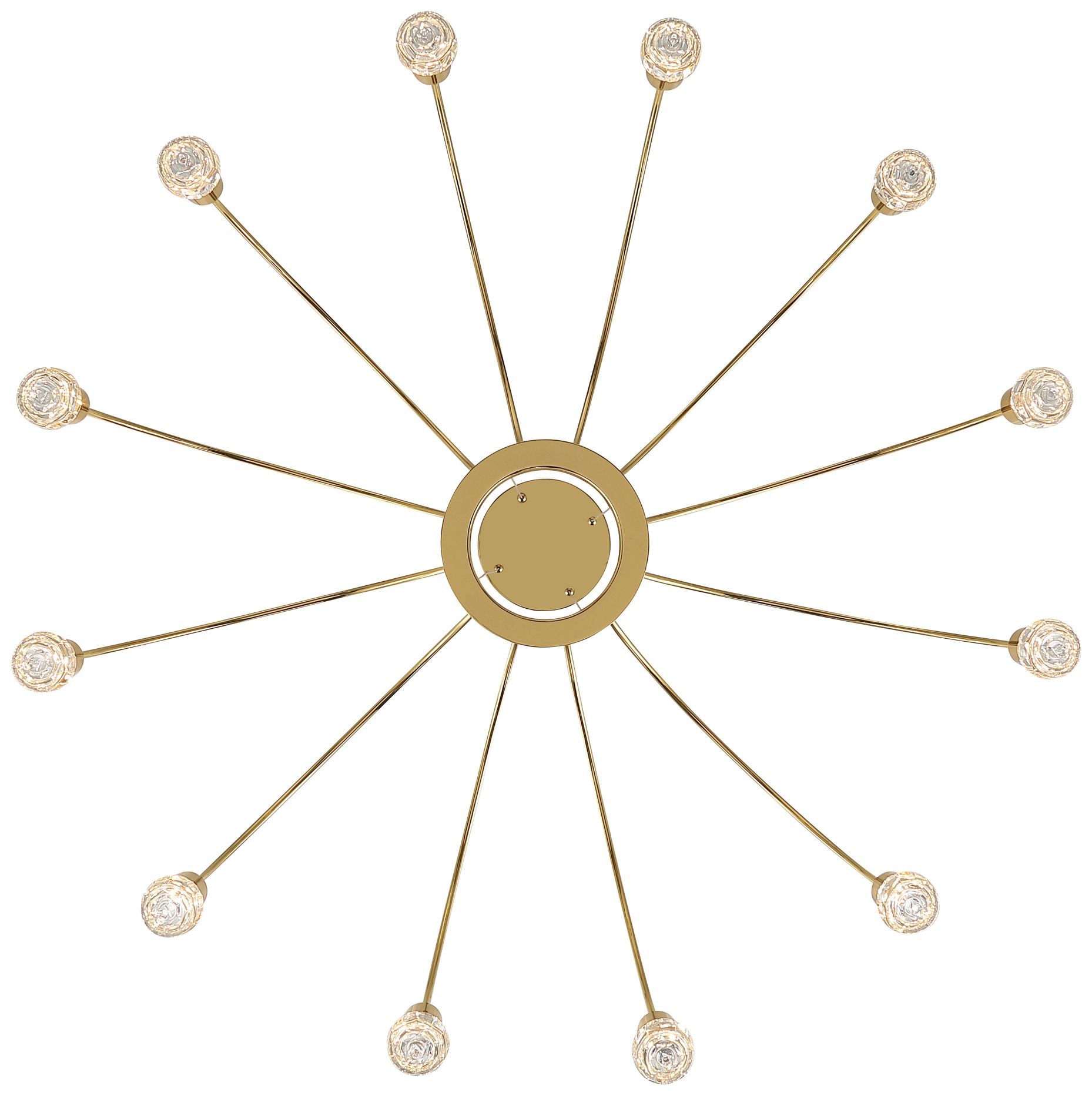 Image 4 Vario Integrated LED 12 light Chandelier  Gold Rose diffusers more views