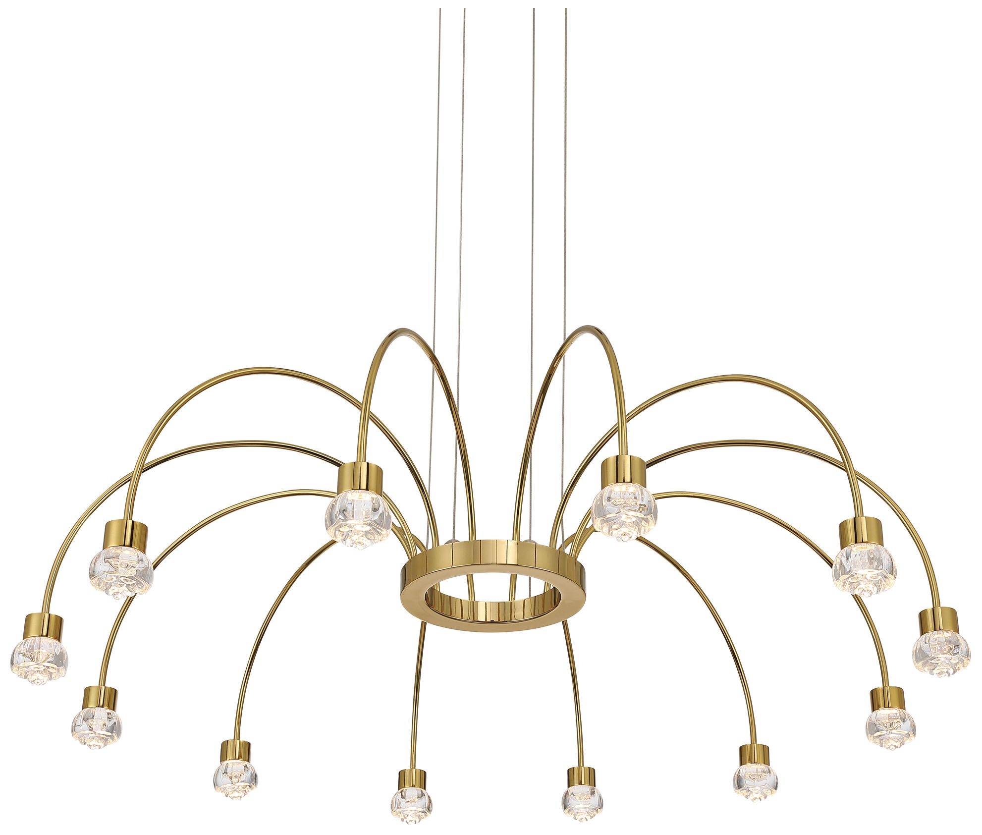 Image 5 Vario Integrated LED 12 light Chandelier  Gold Rose diffusers more views