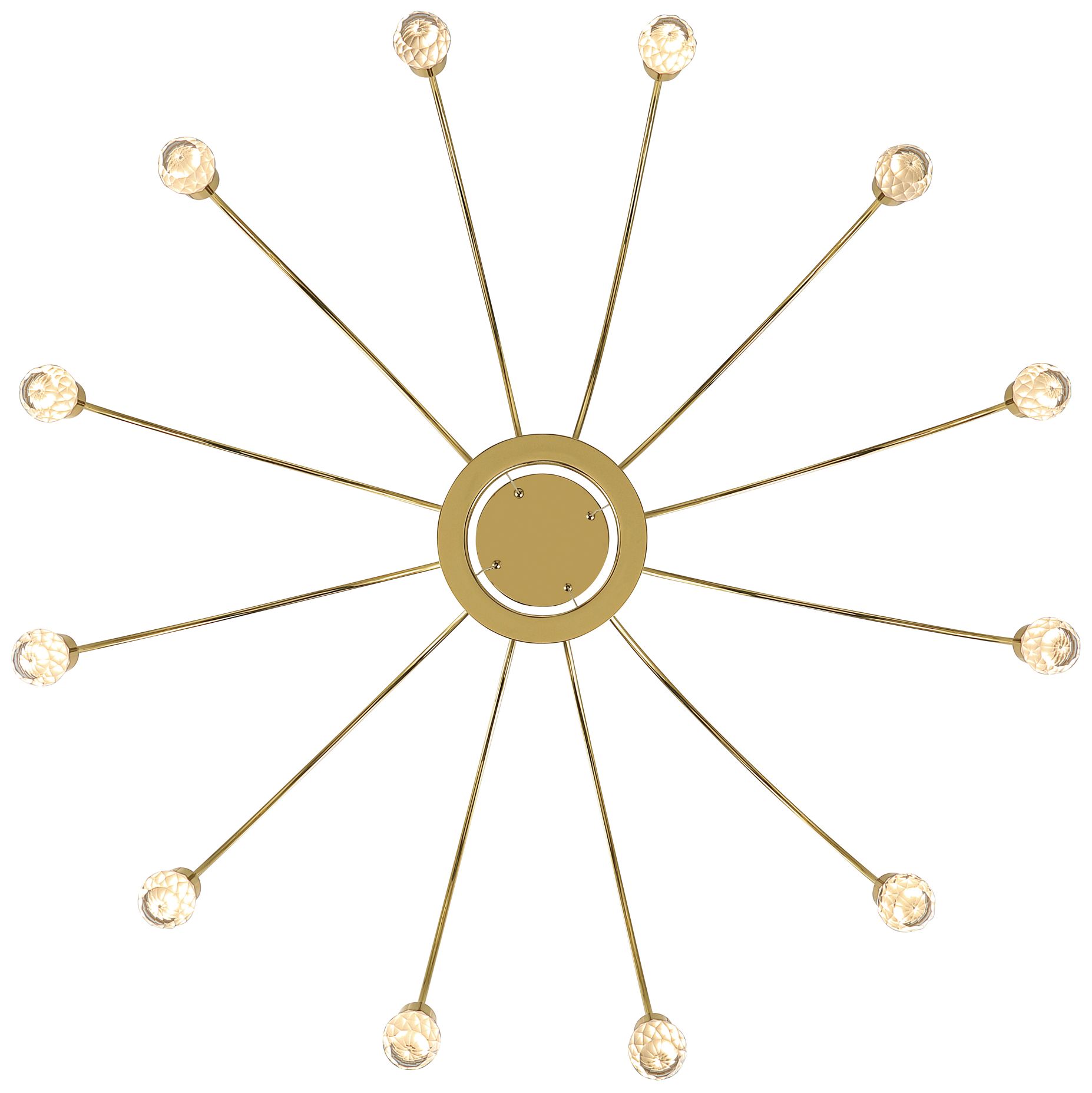 Image 4 Vario Integrated LED 12 light Chandelier in Gold with Crystal diffusers more views