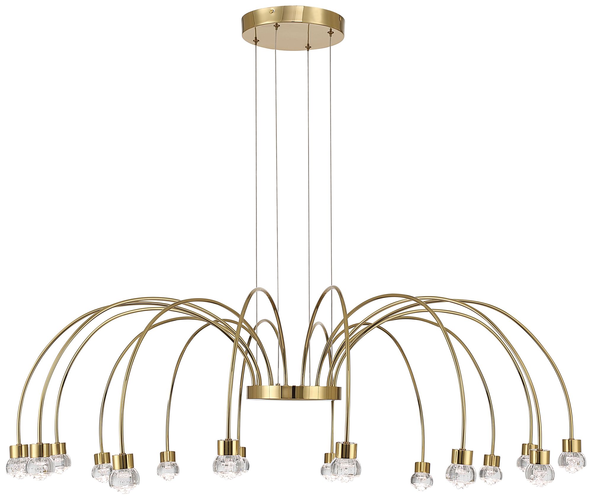 Thumbnail1 of Vario Integrated LED 16 light Chandelier Gold w Globe diffusers