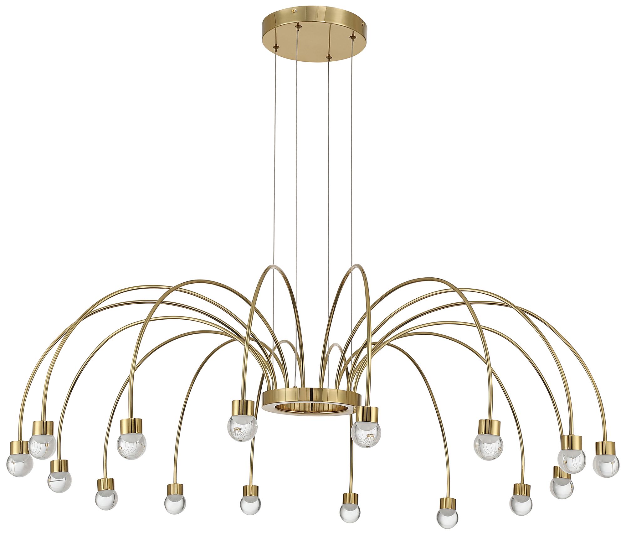 Vario Integrated LED 16 light Chandelier Gold w Globe diffusers