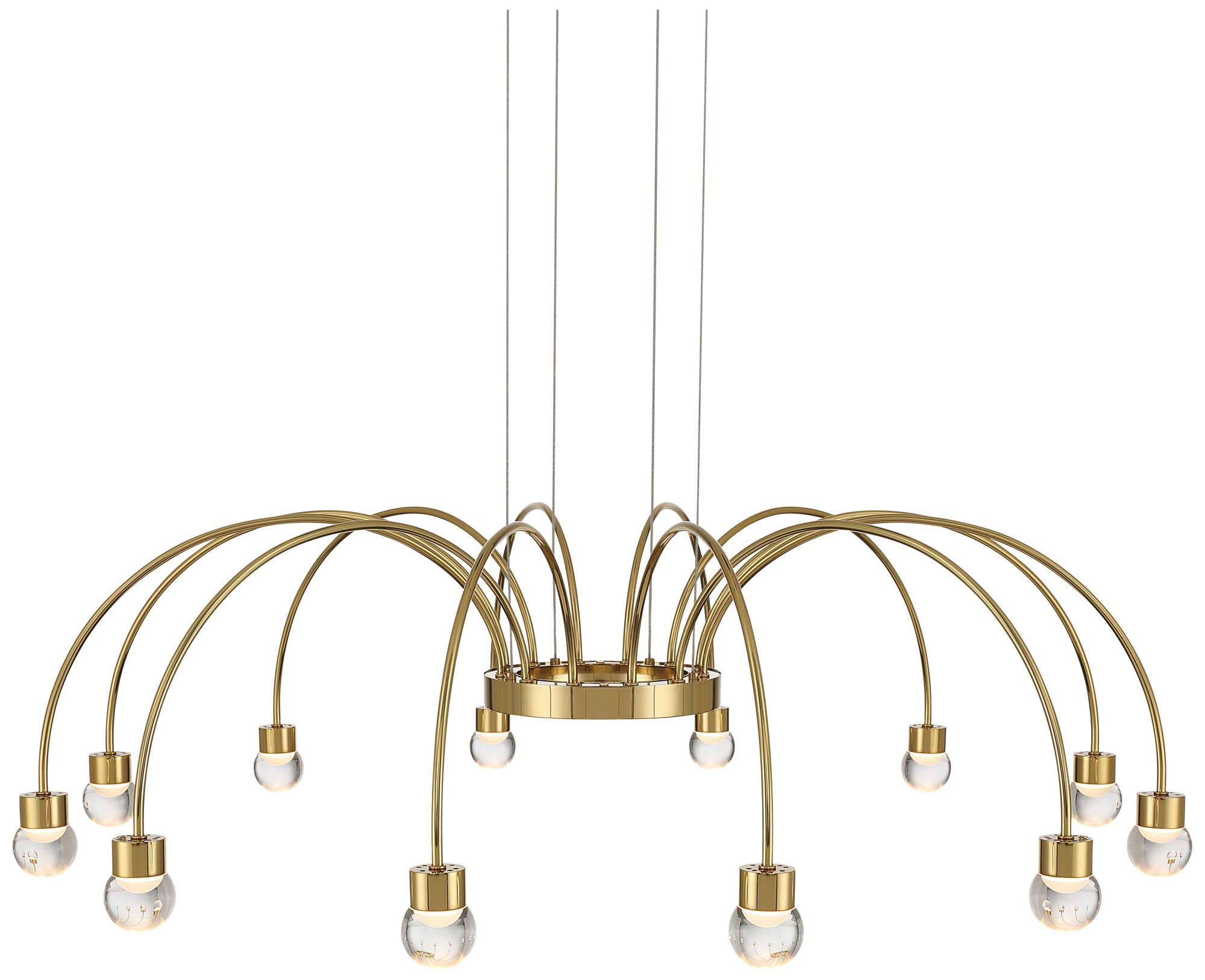 Vario Integrated LED 16 light Chandelier Gold w Globe diffusers