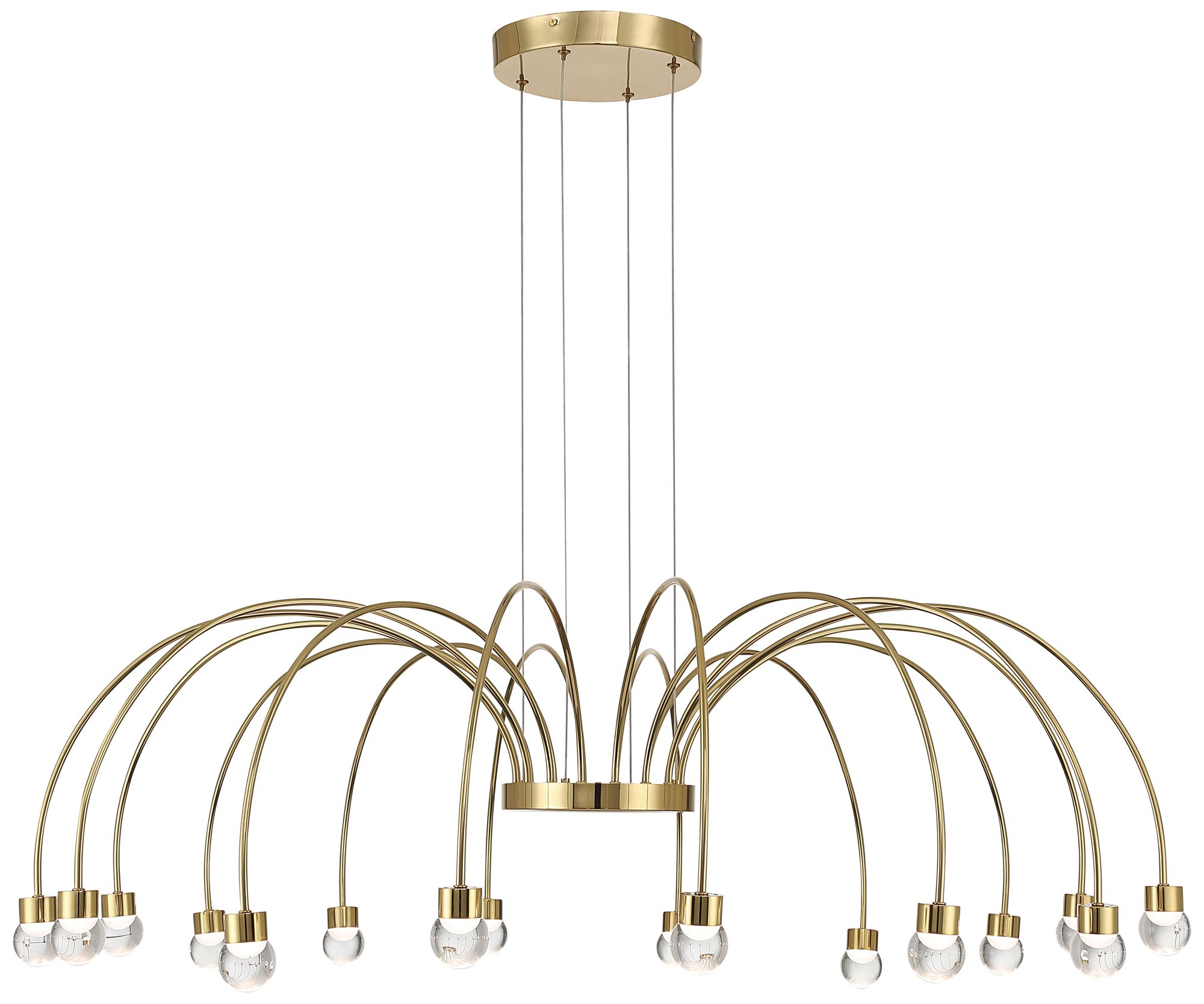 Vario Integrated LED 16 light Chandelier Gold w Globe diffusers