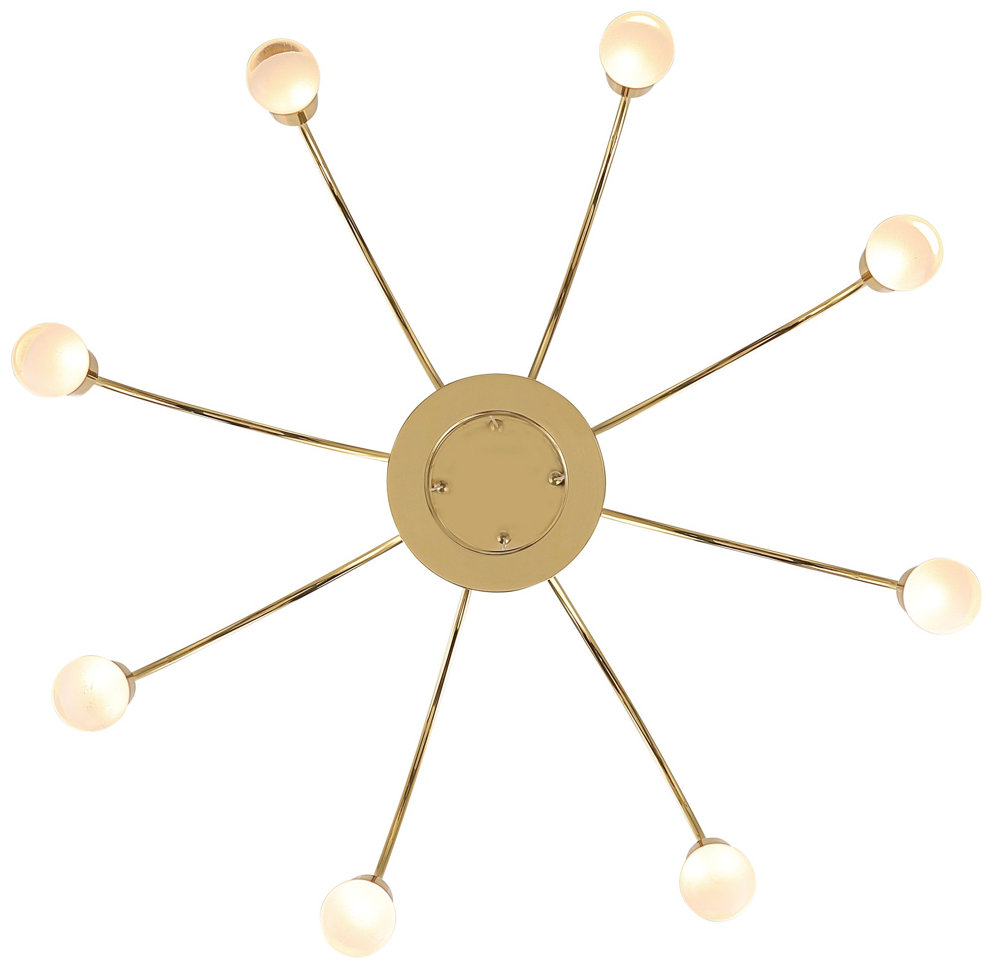 Thumbnail4 of Vario Integrated LED 8 light Chandelier in Titanium Gold w Globe diffusers more views