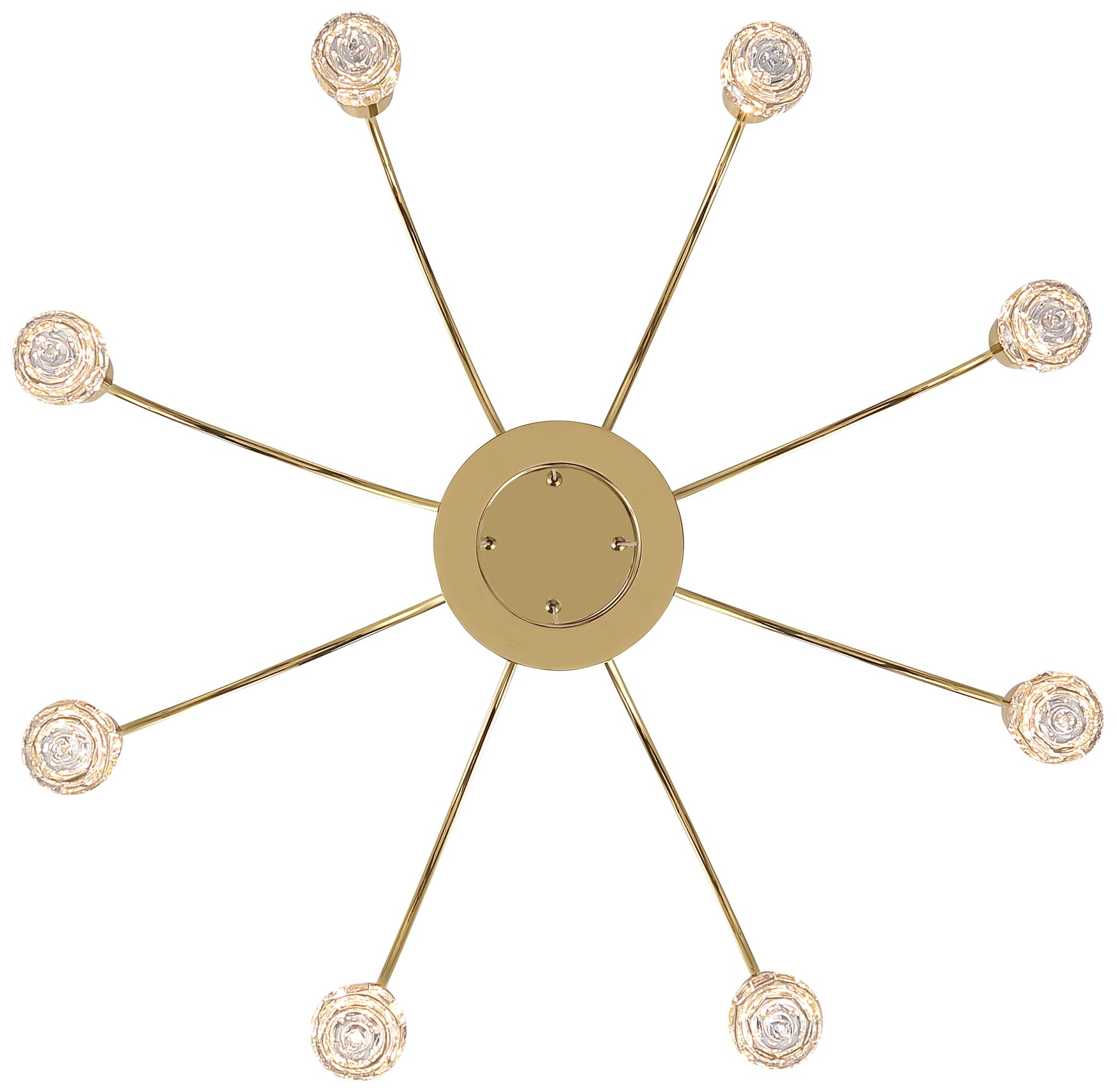 Thumbnail4 of Vario Integrated LED 8 light Chandelier in Titanium Gold w Rose diffusers more views