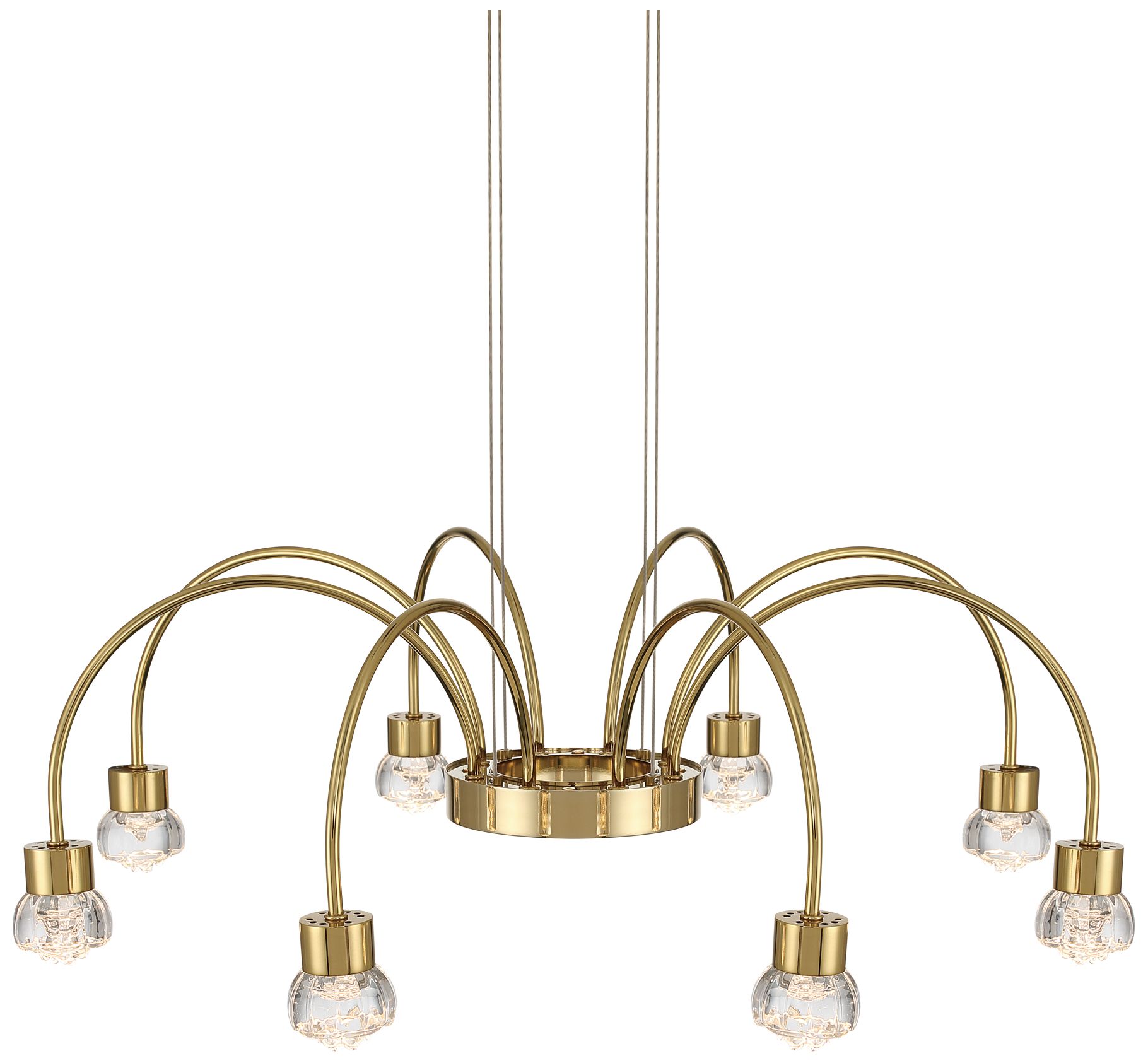 Vario Integrated LED 8 light Chandelier in Titanium Gold w Rose diffusers