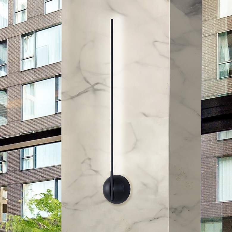 Image 1 Varna 31.75" High Matte Black ADA LED Wall Sconce