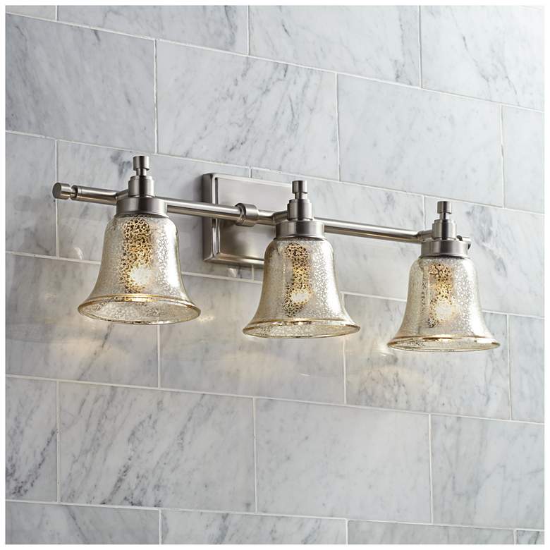 Image 1 Varra 26 1/2" Wide 3-Light Mercury Glass Bath Light