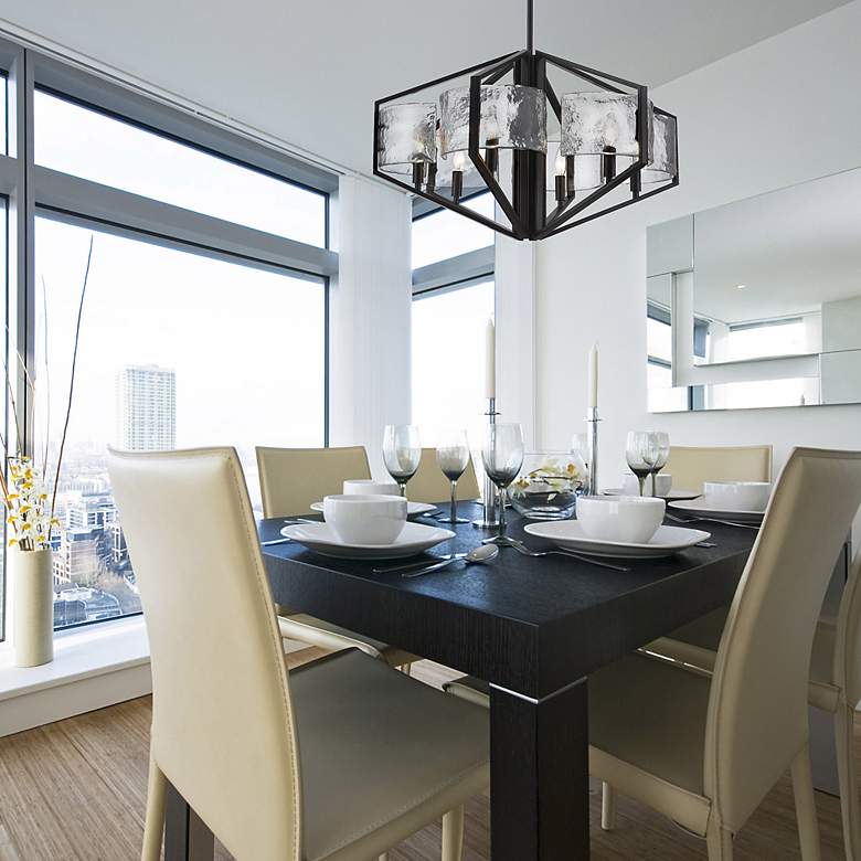 Image 7 Varsha 27 1/2" Wide Matte Black Chandelier more views
