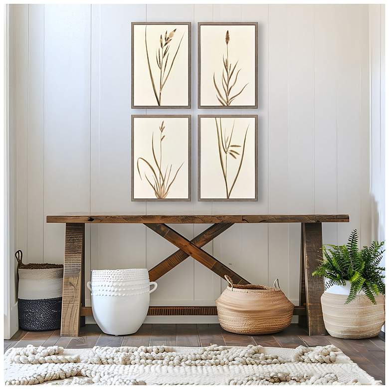 Image 4 Varying Grasses 17"W x 25"H Framed Art Set of 4 more views