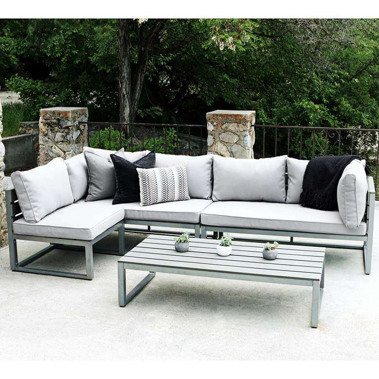 Image 1 Vasara Gray All-Weather 4-Piece Outdoor Seating Patio Set
