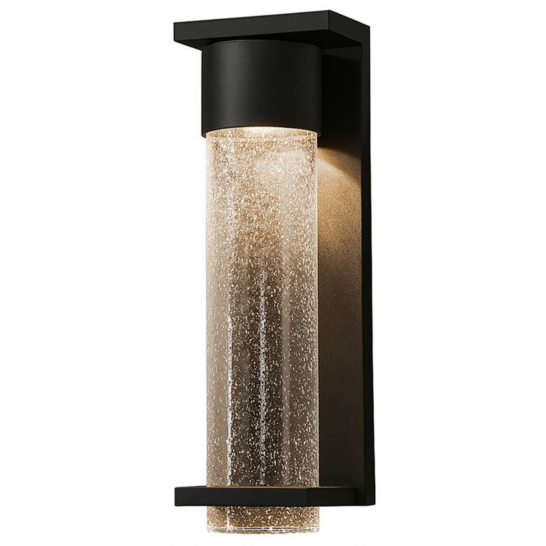Image 1 Vasari 11.75" High Black LED Outdoor Sconce with Clear Seeded Glass Shade