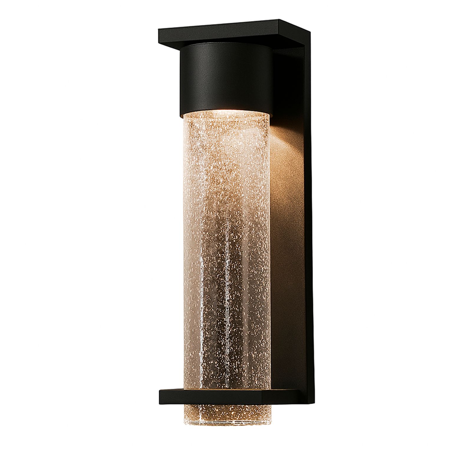 Image 2 Vasari 11.75" High Black LED Outdoor Sconce with Clear Seeded Glass Shade more views
