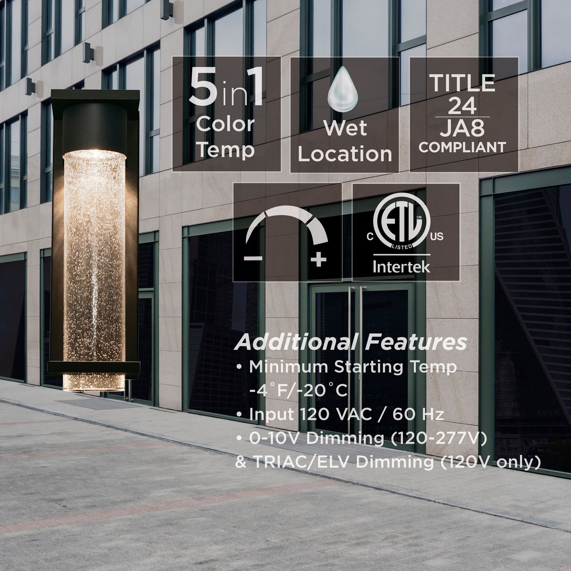 Image 5 Vasari 11.75" High Black LED Outdoor Sconce with Clear Seeded Glass Shade more views