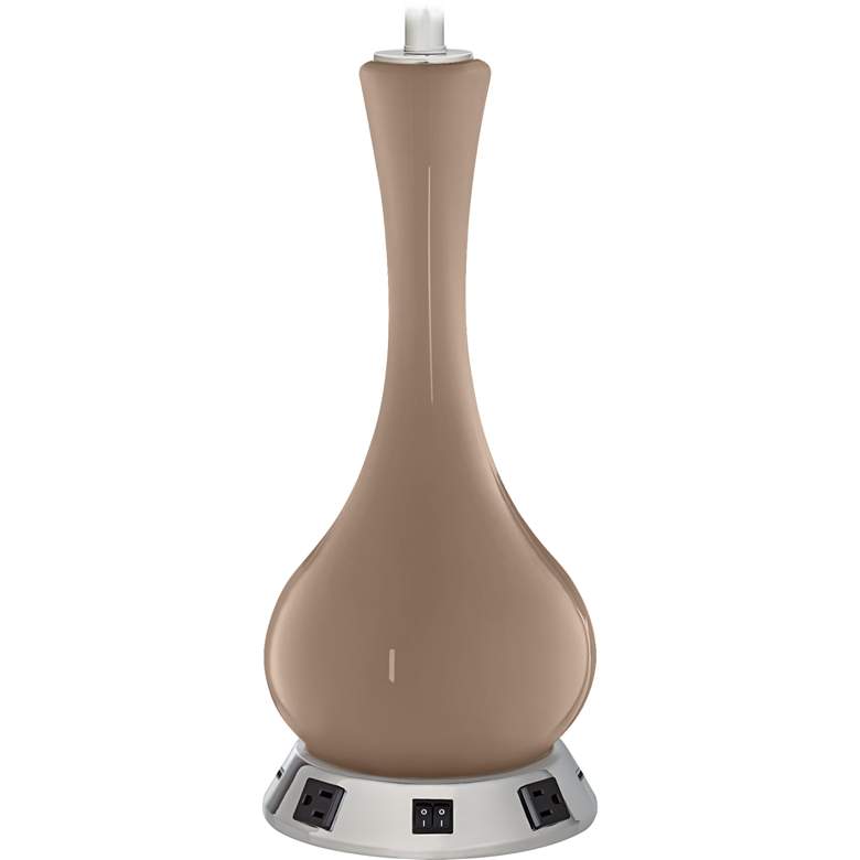 Image 1 Vase Table Lamp - 2 Outlets and 2 USBs in Mocha