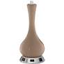 Vase Table Lamp - 2 Outlets and USB in Mocha