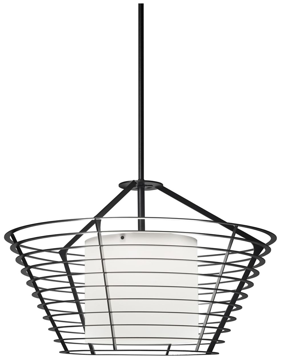 Vasi 24" Wide Black|Opal Acrylic Pendant