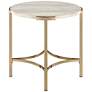 2_Vasket 24" Wide Champagne and White Round End Table
