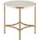 Vasket 24" Wide Champagne and White Round End Table