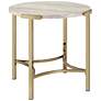 3_Vasket 24" Wide Champagne and White Round End Table more views