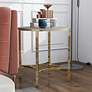 5_Vasket 24" Wide Champagne and White Round End Table more views