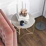 6_Vasket 24" Wide Champagne and White Round End Table more views
