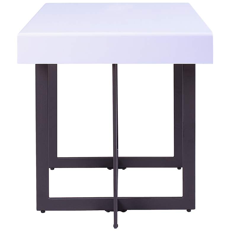 Image 4 Vasket 24" Wide White Black 1-Concealed Drawer End Table more views