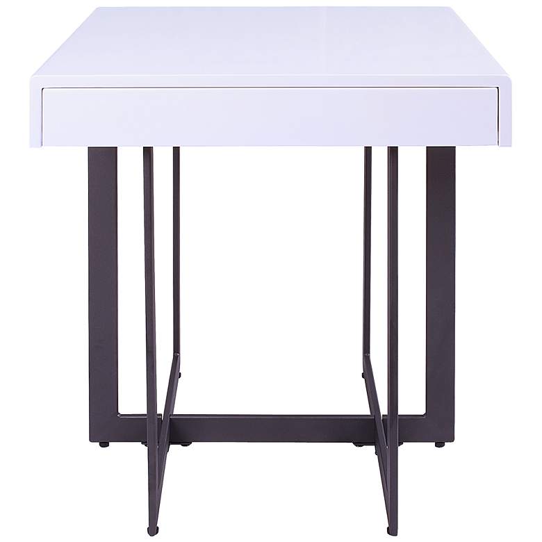 Image 6 Vasket 24 inch Wide White Black 1-Concealed Drawer End Table more views
