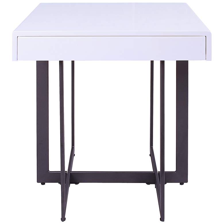 Image 6 Vasket 24" Wide White Black 1-Concealed Drawer End Table more views