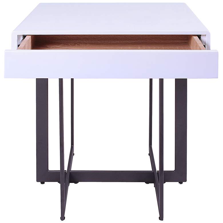 Image 7 Vasket 24 inch Wide White Black 1-Concealed Drawer End Table more views