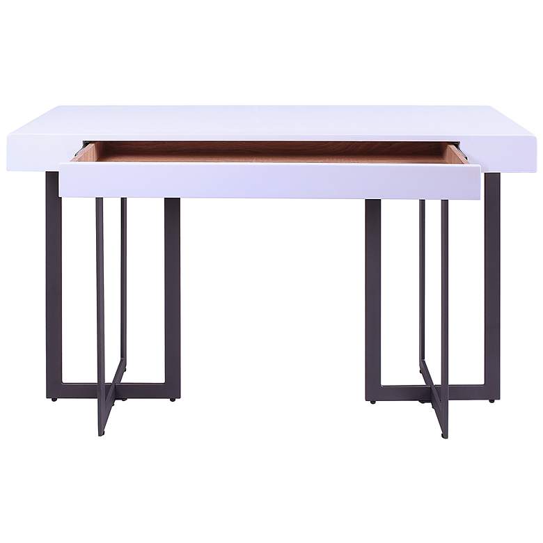 Image 3 Vasket 47 1/4"W White Black 1-Concealed Drawer Console Table more views
