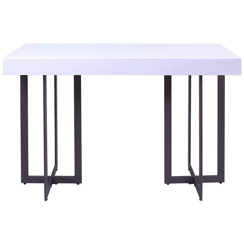 Image 4 Vasket 47 1/4 inchW White Black 1-Concealed Drawer Console Table more views