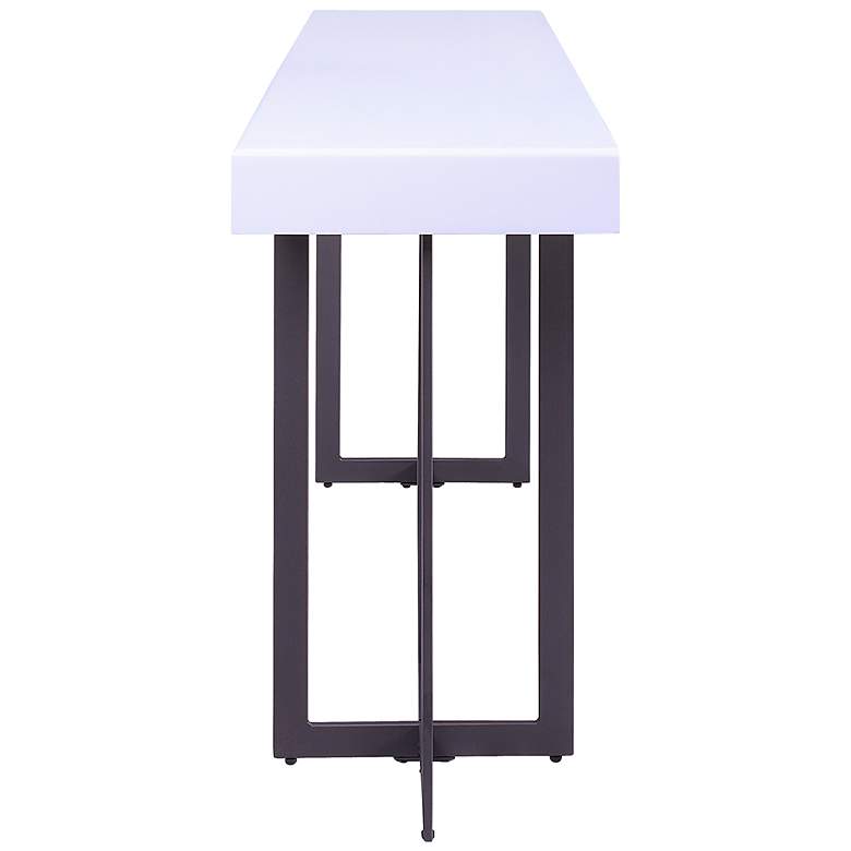 Image 5 Vasket 47 1/4"W White Black 1-Concealed Drawer Console Table more views