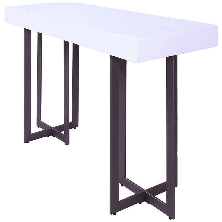 Image 7 Vasket 47 1/4"W White Black 1-Concealed Drawer Console Table more views