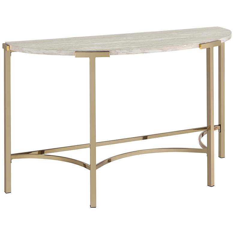 Image 2 Vasket 48 1/4" Wide Champagne and White Sofa Console Table