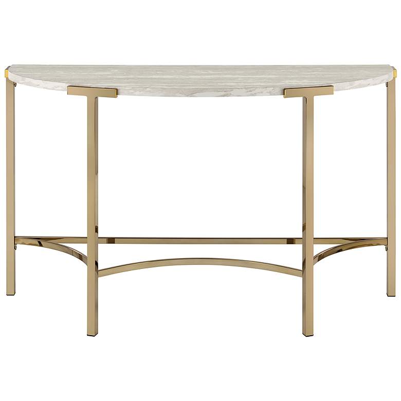 Image 3 Vasket 48 1/4" Wide Champagne and White Sofa Console Table more views
