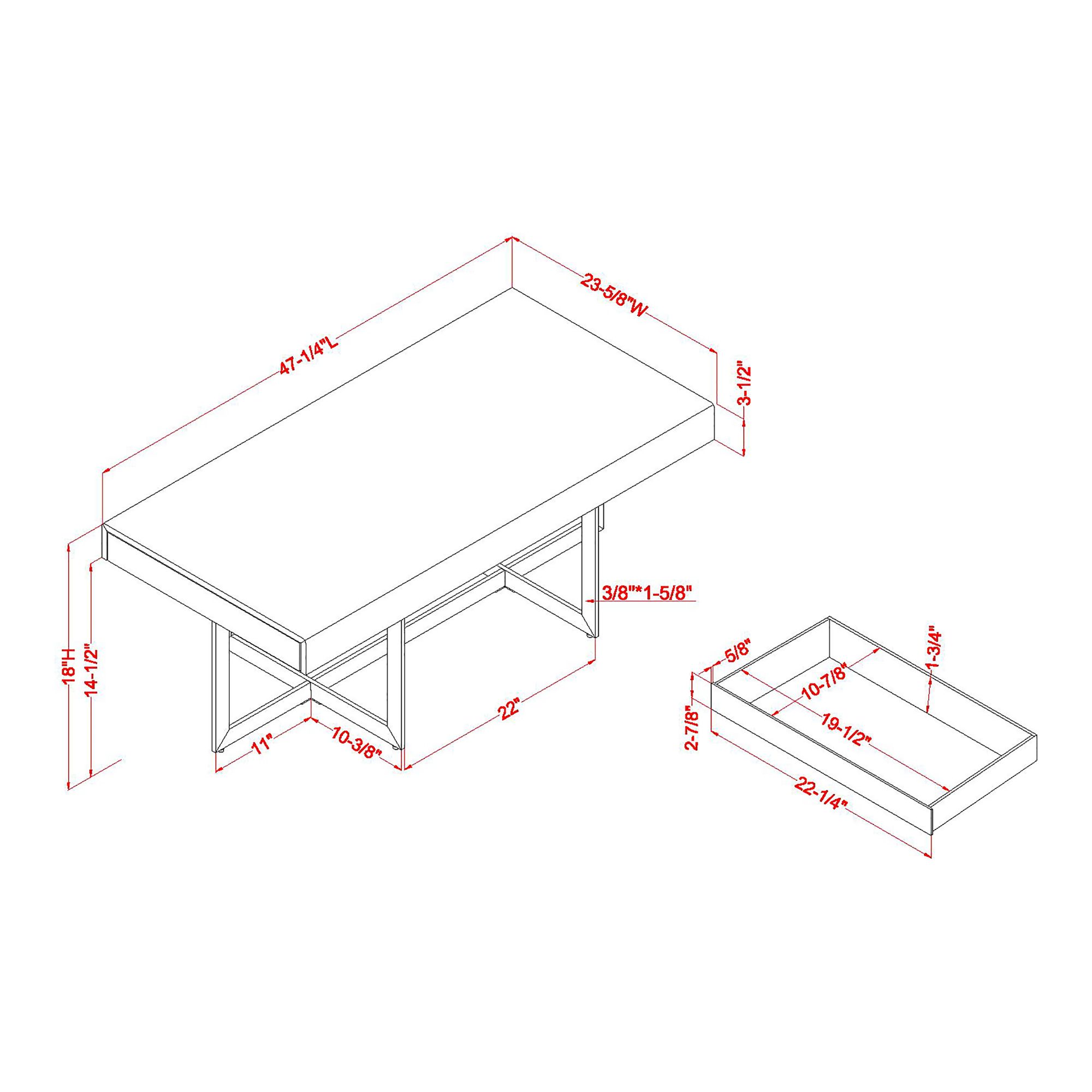 Vasket White Black 2-Piece Coffee Table Set