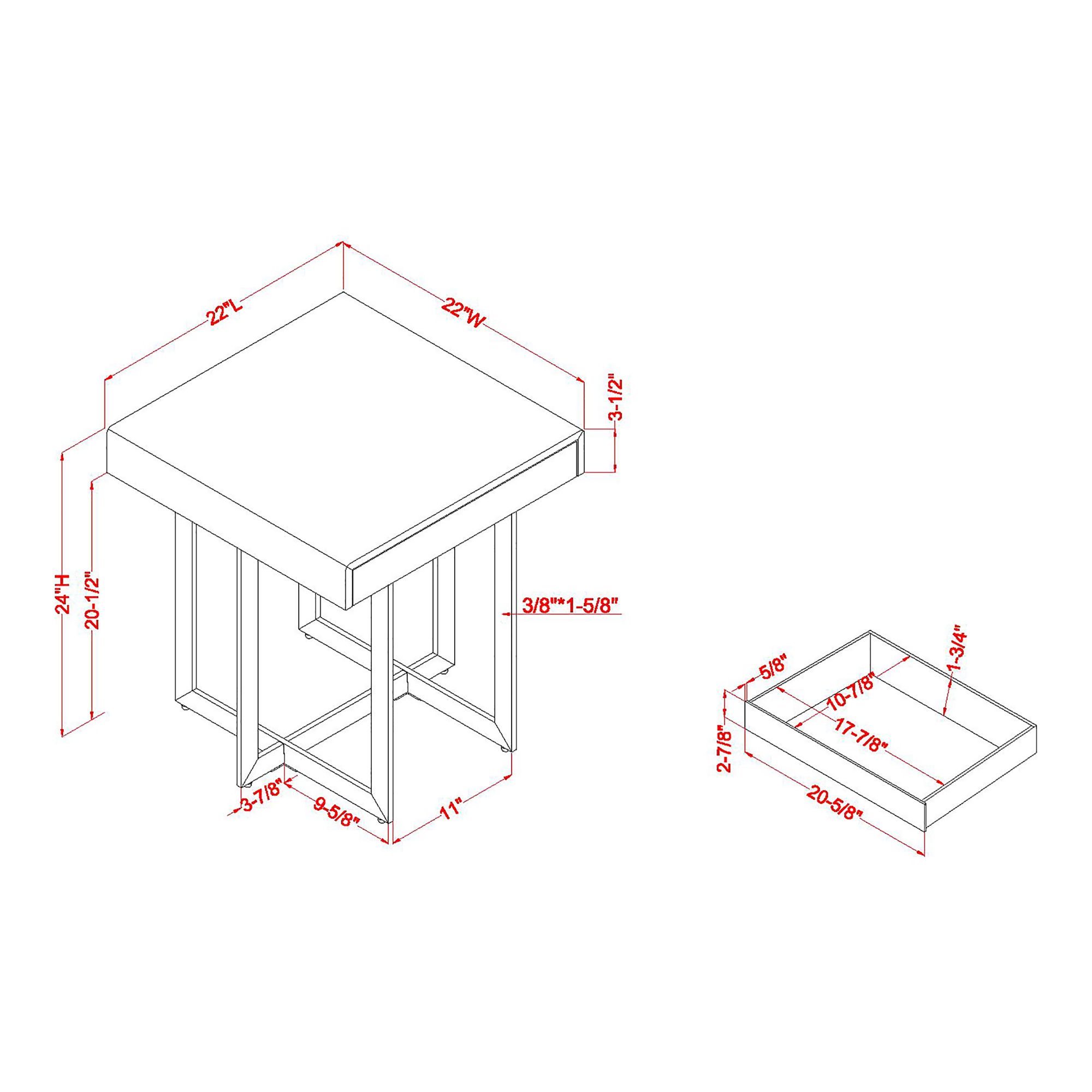 Vasket White Black 2-Piece Coffee Table Set