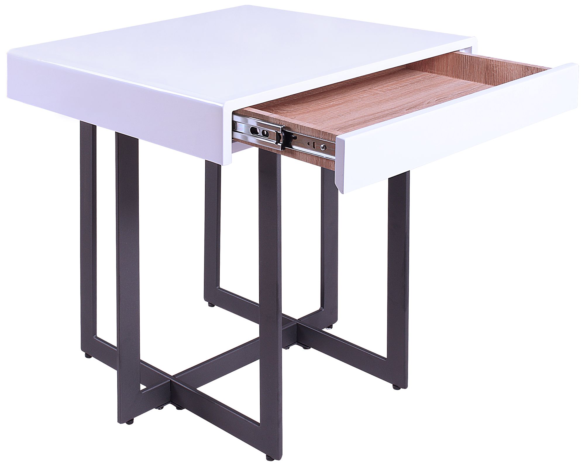 Vasket White Black 2-Piece Coffee Table Set